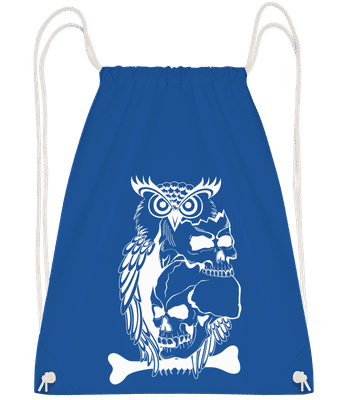Tatouage De Crâne De Hibou - Sac à dos Drawstring - Bleu royal - Vorn