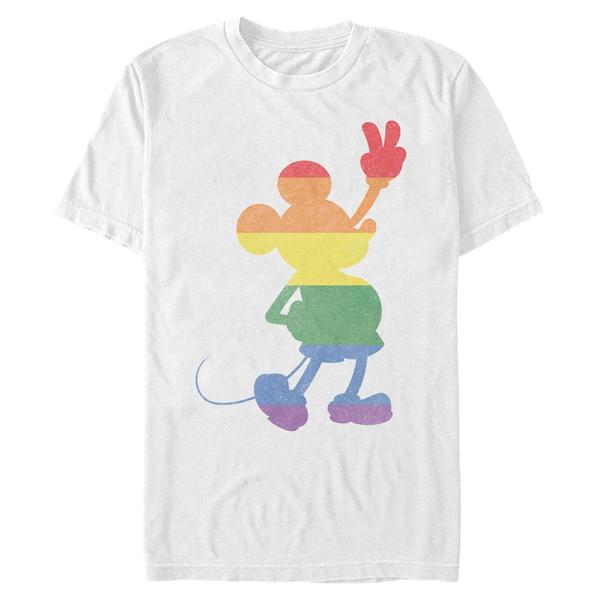 Aperçu: Disney Classics - Mickey Mouse - Mickey Love Is Love Pride - Pride - Homme T-shirt - Blanc - Devant Aperçu: Disney Classics - Mickey Mouse - Mickey Love Is Love Pride - Pride - Homme T-shirt - Blanc - Devant