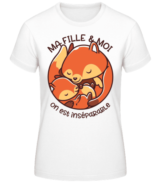 Aperçu: Ma Fille Moi On Est Inséparable - T-shirt standard Femme - Blanc - Devant