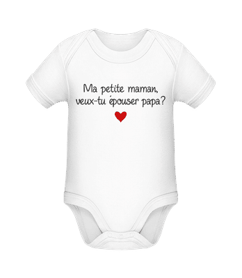 Maman, Papa - Épouser - Body manches courtes bio - Blanc - Devant