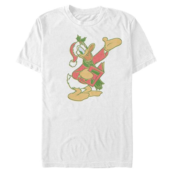 Aperçu: Disney Classics - Mickey Mouse - Donald Duck Duck Carols - Christmas - Homme T-shirt - Blanc - Devant