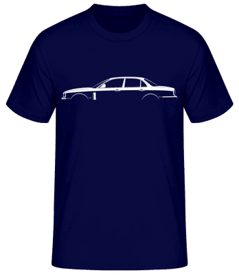 'Jaguar XJ Portfolio (X358)' Silhouette - Pánske basic tričko - Namornícka modrá - Predné