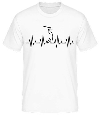 Rythme cardiaque de golf - T-shirt standard Homme - Blanc - Devant