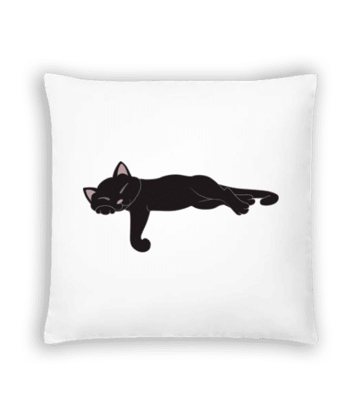 Vorschau: Schlafende Katze Schwarz - Kissen - Weiß - Vorne