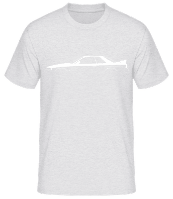 'Nissan Skyline GT-R (R32)' Silhouette - T-shirt standard Homme - Gris chiné - Devant