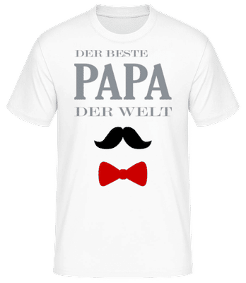 Der Beste Papa Der Welt Bart - Männer Basic T-Shirt - Weiß - Vorne