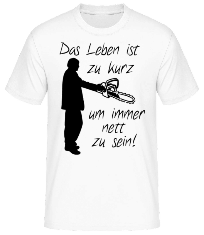 Vorschau: Keine Zeit für Nettigkeit - Männer Basic T-Shirt - Weiß - Vorne