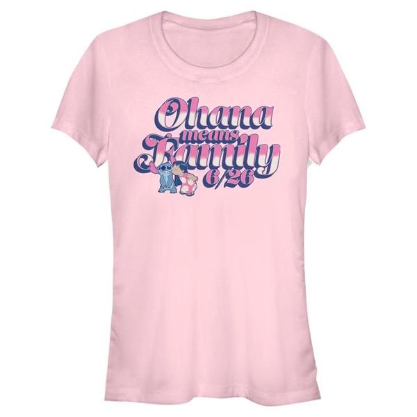 Aperçu: Disney - Lilo & Stitch - Lilo & Stitch Ohana - Femme T-shirt - Rose - Devant
