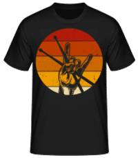 Retro Bubeník - Pánske basic tričko - Čierna - Predné