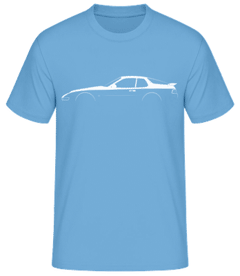 'Porsche 968 Clubsport' Silhouette - Männer Basic T-Shirt - Hellblau - Vorne