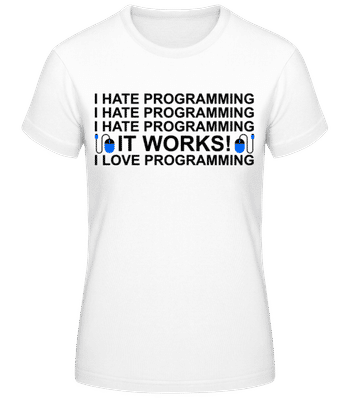 I Love Programming - Women's Basic T-Shirt - White - Front