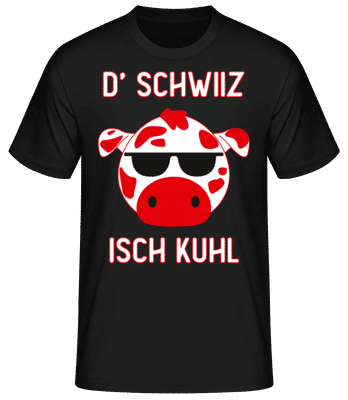 Schwiiz Isch Kuhl - Männer Basic T-Shirt - Schwarz - Vorne