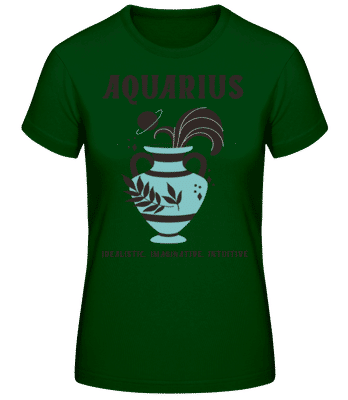 Aquarius - Frauen Basic T-Shirt - Flaschengrün - Vorne