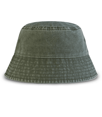 Beechfield Vintage Bucket Hat - Olive - Front