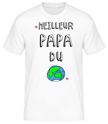 Meilleur Papa Du Monde 4 - T-shirt standard Homme - Blanc - Devant