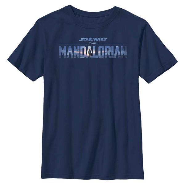 Aperçu: Star Wars - The Mandalorian - Logo New Mando - Enfant T-shirt - Bleu marine - Devant