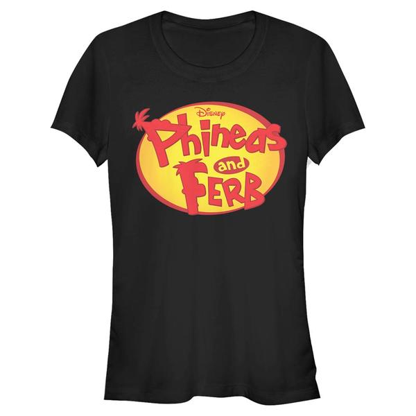 Aperçu: Disney Classics - Phinéas et Ferb - Phineas and Ferb Oval Logo - Femme T-shirt - Noir - Devant