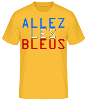 Allez Les Bleus - Männer Basic T-Shirt - Goldgelb - Vorne