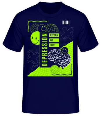 Fight Depression - T-shirt standard Homme - Bleu marine - Devant