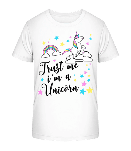 Aperçu: Trust Me I'm A Unicorn - T-shirt bio Enfant Stanley Stella 2.0 - Blanc - Devant