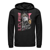 Marvel - Black Widow Retro - Unisex Mikiny s kapucí - Černá - Napřed