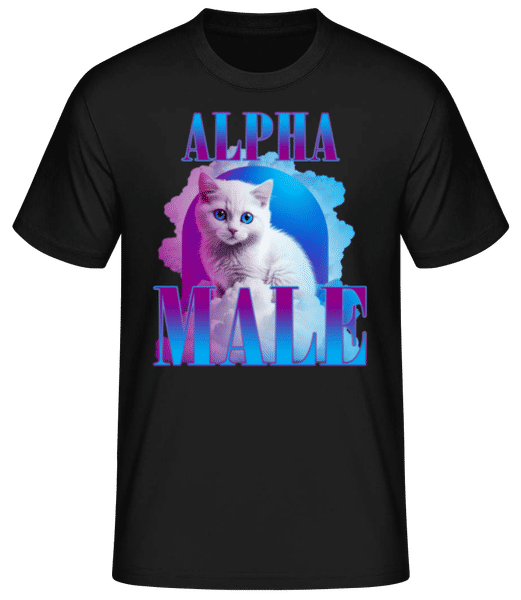 Aperçu: Alpha Male Chat - T-shirt standard Homme - Noir - Devant