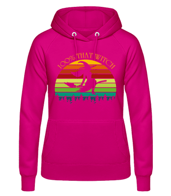 100% That Witch - Sudadera con capucha para mujer - Fucsia - delante