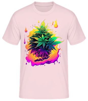 Rainbow Cannabis Flowers - Camiseta básica para hombre - Rosa - delante
