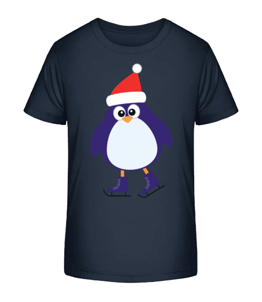 Aperçu: Pingouin De Patin À Glace - T-shirt bio Enfant Stanley Stella 2.0 - Bleu marine - Devant