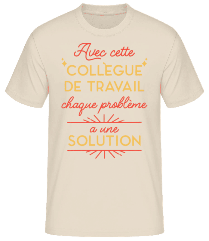 Aperçu: Avec Cette Collègue De Travail - T-shirt standard Homme - Crème - Devant