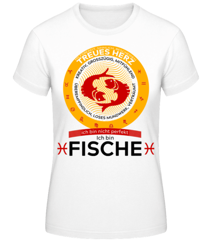 Vorschau: Sternzeichen Fische - Frauen Basic T-Shirt - Weiß - Vorne