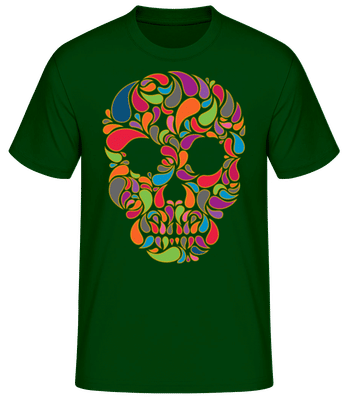 Colorful Skull - Men's Basic T-Shirt - Bottle green - Front