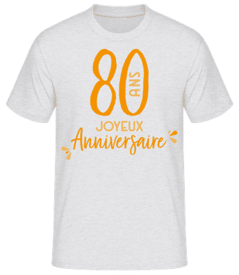 80 Ans Joyeux Anniversaire - T-shirt standard Homme - Gris chiné - Devant