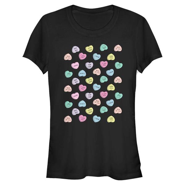 Aperçu: Star Wars - Text Candy Hearts - Valentine's Day - Femme T-shirt - Noir - Devant