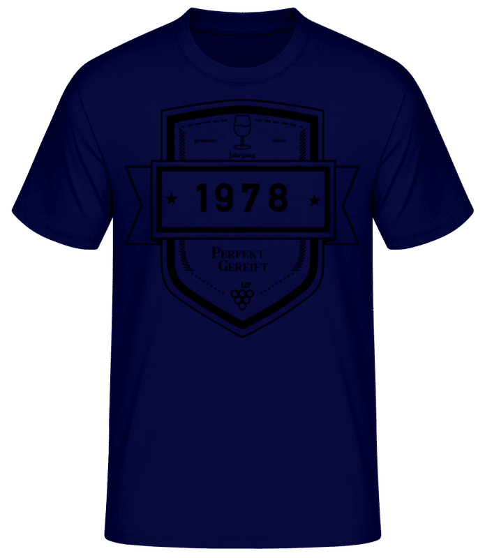 Vorschau: Perfekt Gereift 1978 - Männer Basic T-Shirt - Marine - Vorne