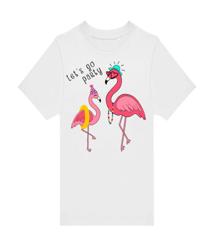 Aperçu: Party Flamingos - T-shirt homme B&C - Blanc - Devant