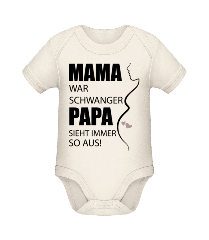 Vorschau: Mama War Schwanger - Baby Bio Strampler - Creme - Vorne