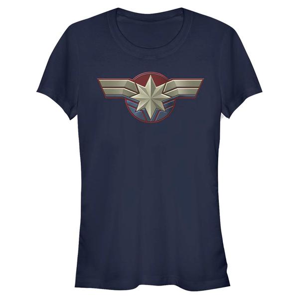 Aperçu: Marvel - Captain Marvel - Captain Marvel Costume LOGO - Femme T-shirt - Bleu marine - Devant