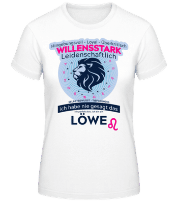 Sternzeichen Löwe Blau - Frauen Basic T-Shirt - Weiß - Vorne
