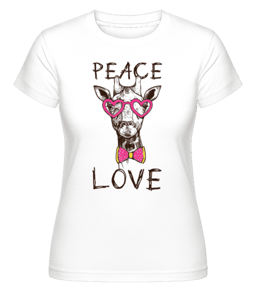 Aperçu: Giraffe Peace Love -  T-shirt Shirtinator femme - Blanc - Devant