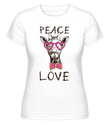 Giraffe Peace Love -  T-shirt Shirtinator femme - Blanc - Devant