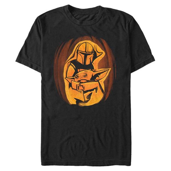 Aperçu: Star Wars - The Mandalorian - Mandalorian & the Child Mando Child Pumpkin - Halloween - Homme T-shirt - Noir - Devant