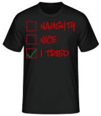 Naughty Pekný som sa pokúsil - Pánske basic tričko - Čierna - Predné