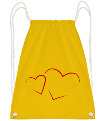 Cœurs - Sac à dos Drawstring - Jaune - Vorn