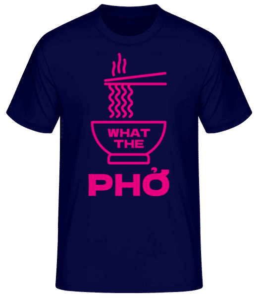 Vorschau: What The Phở - Männer Basic T-Shirt - Marine - Vorne