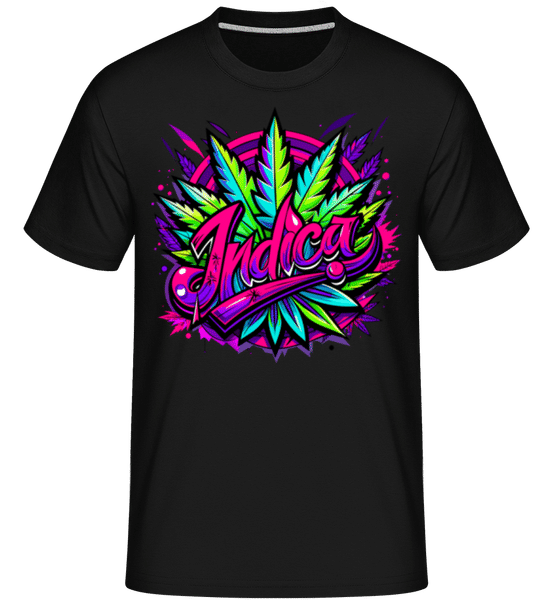 Aperçu: Cannabis Indica -  T-Shirt Shirtinator homme - Noir - Devant