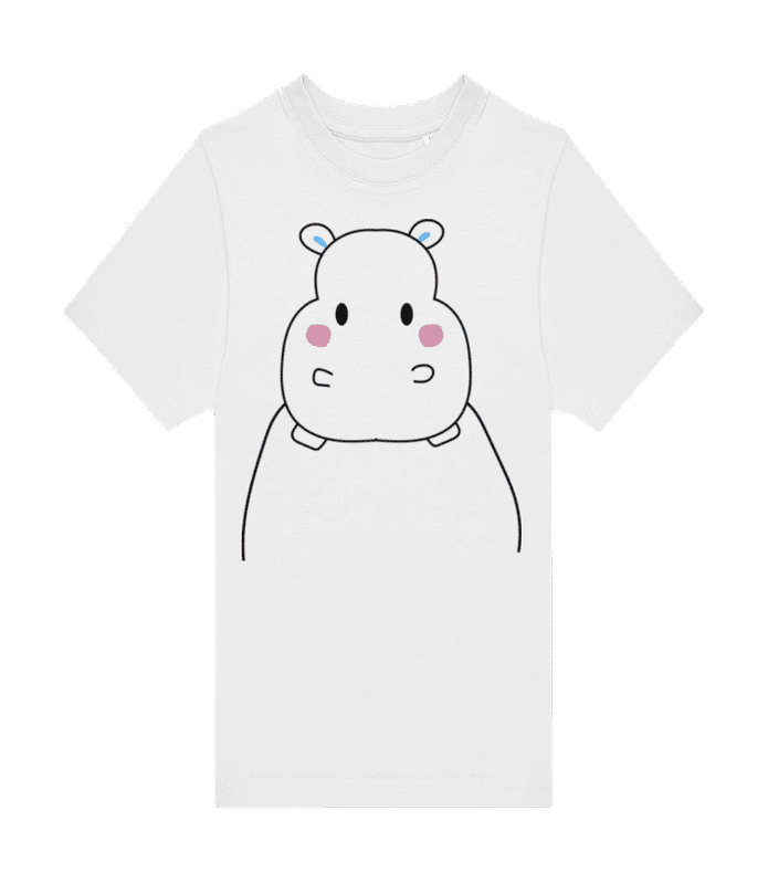 Aperçu: Hippopotame Mignon - T-shirt homme B&C - Blanc - Devant