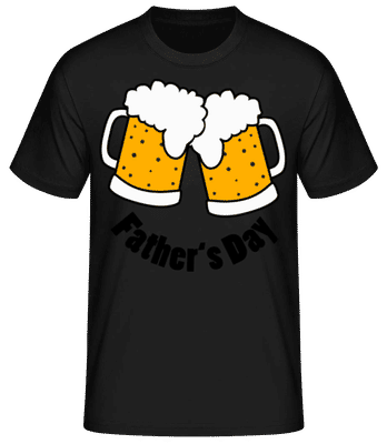Father's Day Beer 2 Glasses - Men's Basic T-Shirt - Black - Front