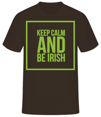 Keep Calm And Be Irish Logo Green - Men's Basic T-Shirt - Brown - Front
