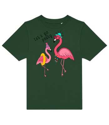 Party Flamingos - Kinder T-Shirt B&C - Flaschengrün - Vorne